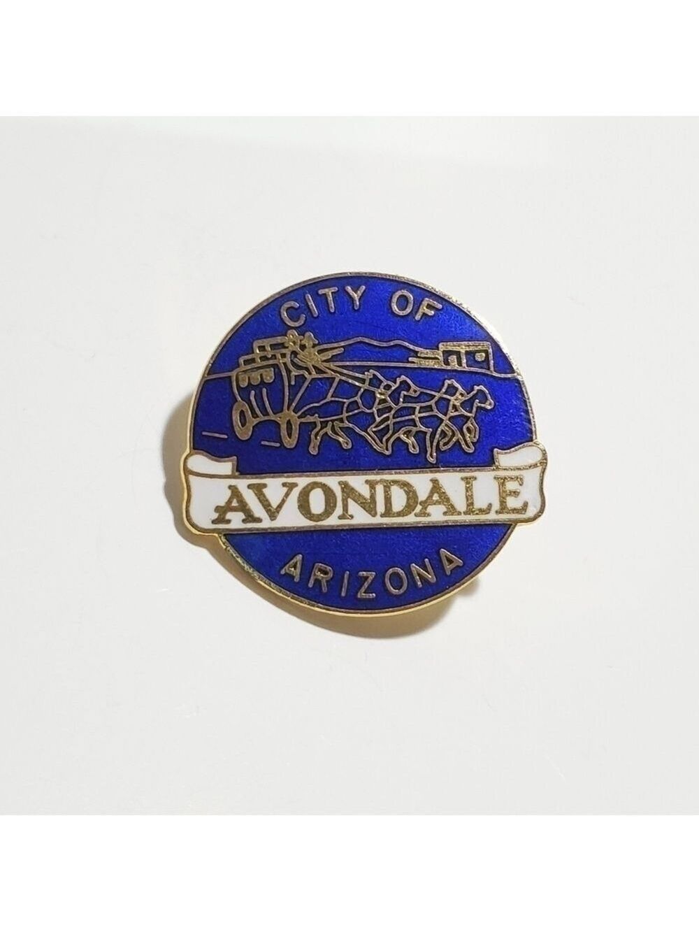 City of Avondale Arizona gold and blue enamel pinback Souvenir travel pin